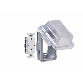 Taymac MG420CS 1-Gang Horizontal Or Vertical Mount Weatherproof Extra Duty While in Use Cover/Gfci Combo