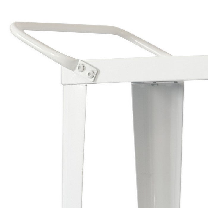 Industrial Style 3 Tier Metal Serving Cart with Casters, White