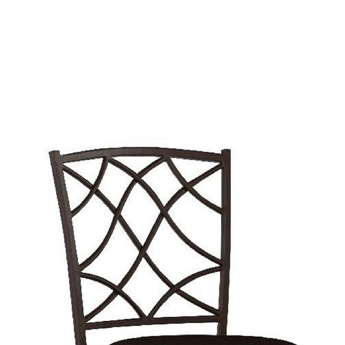 Round Metal Frame Leatherette Padded Adjustable Stool, Set of 3, Brown