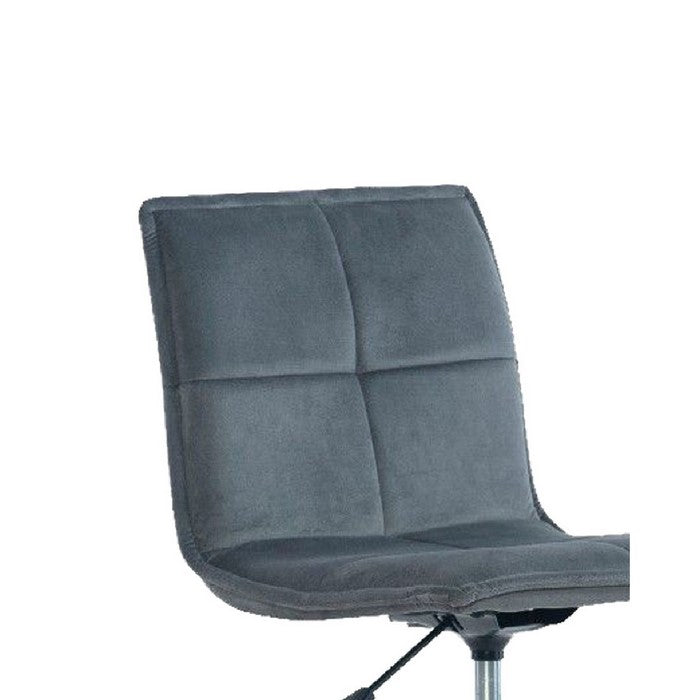 Tufted Fabric Upholstered Metal Frame Office Chair with Casters, Gray
