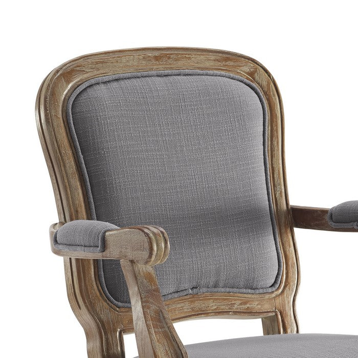 Fabric Upholstered Wooden Office Swivel Chair with Adjustable Height, Gray