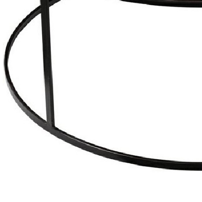 Round Metal Frame Side Table with Tubular Legs, Dark Brown