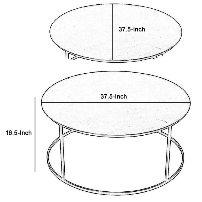 Round Metal Frame Side Table with Tubular Legs, Dark Brown