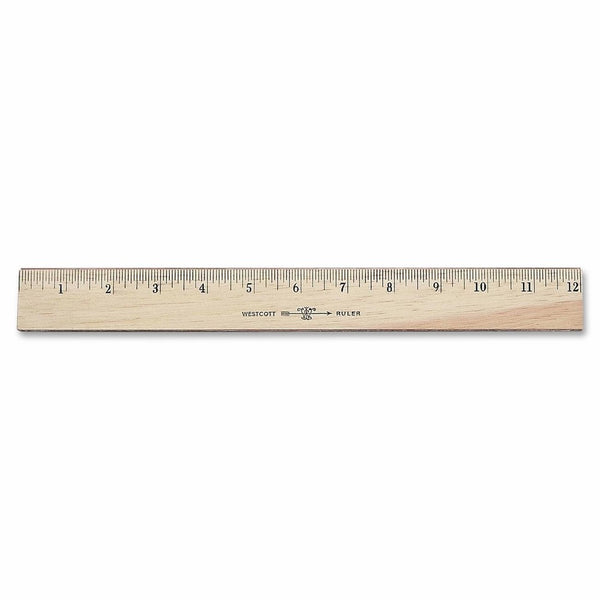 Westcott Ruler with Double Brass Edge, 12-Inch (05221)