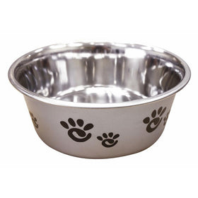 Ethical Pet Barcelona Matte and Stainless Steel Pet Dish, 32-Ounce, Silver