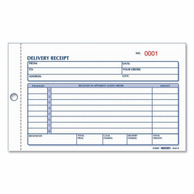REDIFORM Delivery Receipt Book, Carbonless, 4.25 x 6.375" 50 Duplicates (6L614)