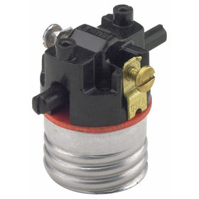 Leviton 7080-M Medium Base Interior Only, Shell Incandescent Lampholder, Push-Through, Single Circuit
