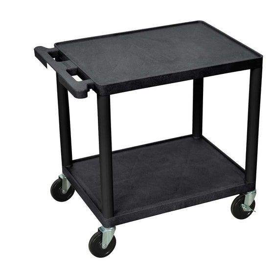 Luxor LP26-B 2 Shelves Multipurpose Plastic A/V Utility Cart - Black