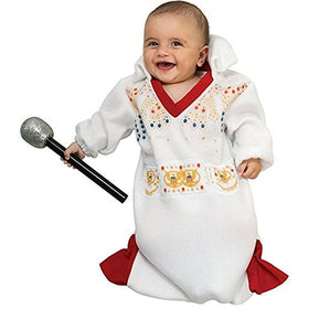 Rubie's Elvis Baby Bunting Costume, White/Red, Newborn