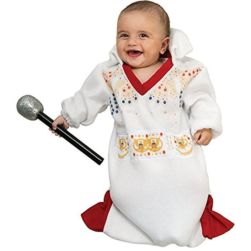 Rubie's Elvis Baby Bunting Costume, White/Red, Newborn