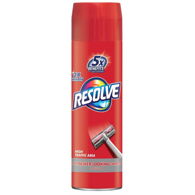Resolve High Traffic Carpet Foam, 264 oz (12 Cans x 22 oz), Cleans Freshens Softens & Removes Stains