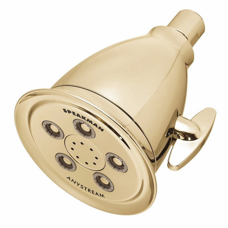 Speakman S-2005-HB-PB Hotel Anystream High Pressure 2.5 GPM Adjustable Shower Head, Polished Brass