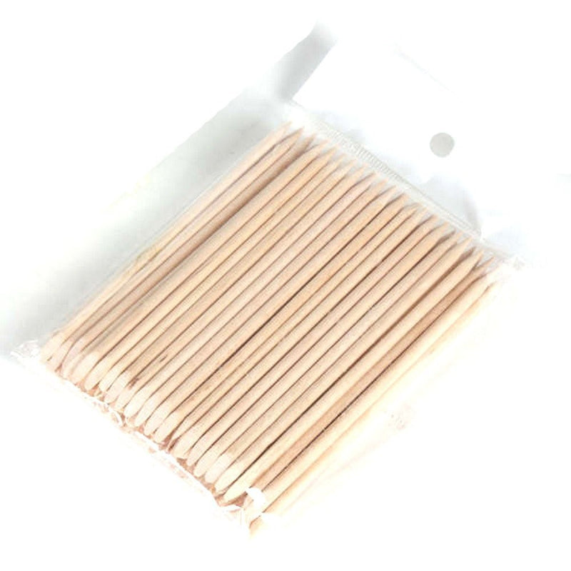 Shari 2 ways Beige Pedicure Manicure Nail Art Tool Wood Cuticle Remover Sticks 50pcs
