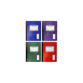 Top Flight Colored Marble Composition Book, 100 Sheets, Wide Rule, 9.75 X 7.5 Inches (Pack of 4 Different Colors)