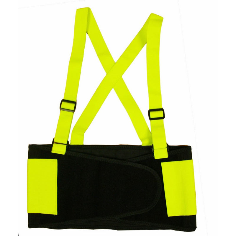 Cordova Safety Products SB100L High Visibility Back Support Belt with Glide Adjustable Clips, Large, Lime