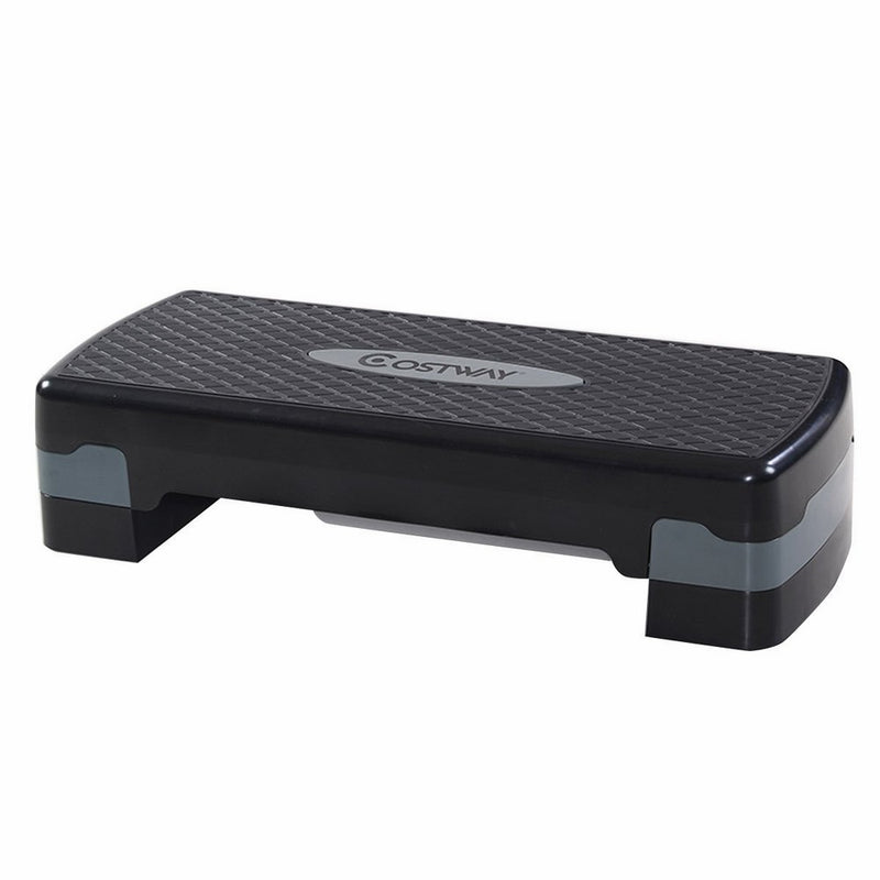 Giantex 27" Fitness Aerobic Step Exercise Stepper Platform Adjust 4"- 6" w/Riser