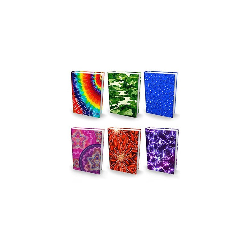 Book Sox Stretchable Book Cover: Jumbo 6 Print Value Pack. Fits Most Hardcover Textbooks up to 9 x 11. Adhesive-Free, Nylon Fabric School Book Protector. Easy to Put On Jacket. Wash & Re-Use
