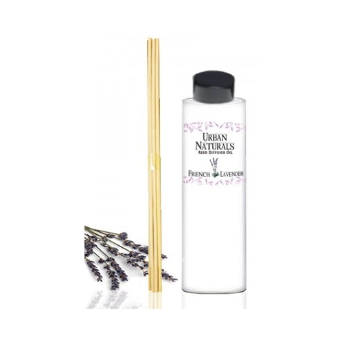 French Lavender Fields Reed Diffuser Oil Refill & Set of Replacement Reed Sticks | Aromatherapy by Urban Naturals | Made with Essential Oils | Aromatic Stress Relief | Best bang for your buck! 4oz