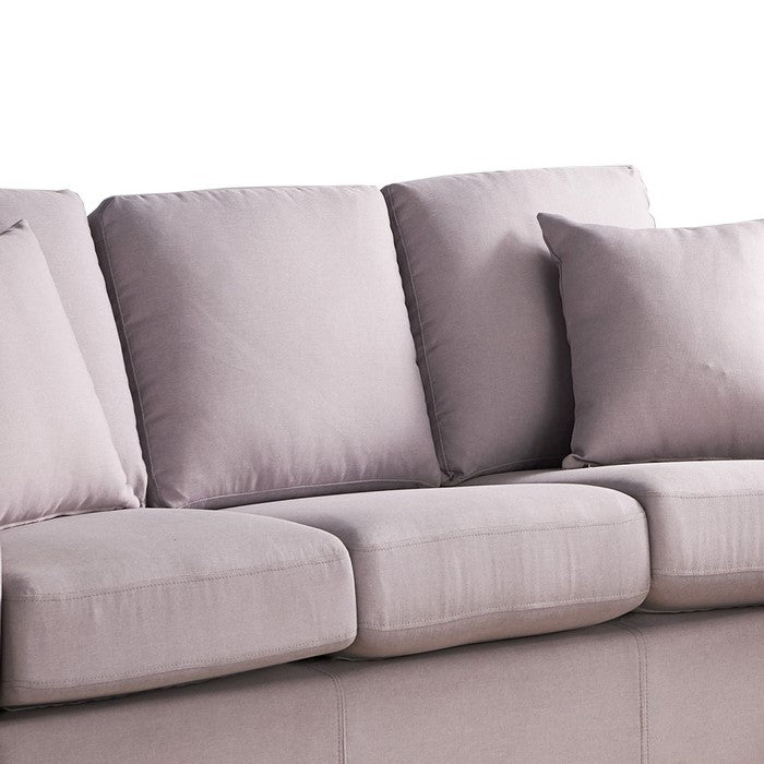 Fabric Upholstered Sofa with Sloped Armrests and USB Docks, Light Gray