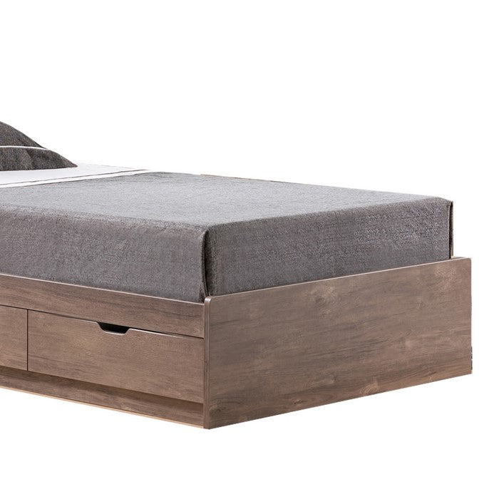 Wooden Frame 3 Drawers Twin Size Chest Bed, Hazelnut Brown