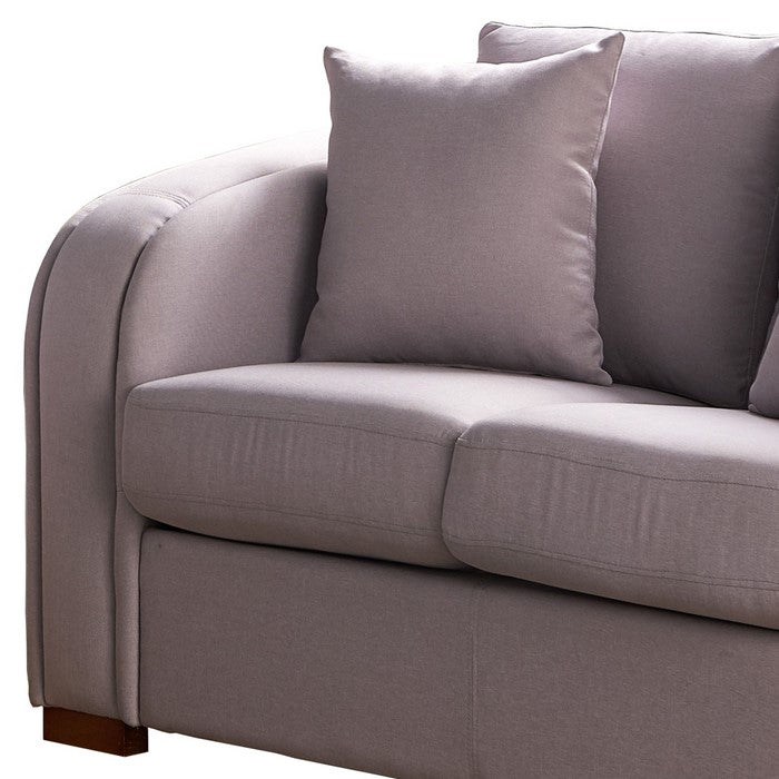 Fabric Upholstered Loveseat with Sloped Armrests and USB Docks, Light Gray