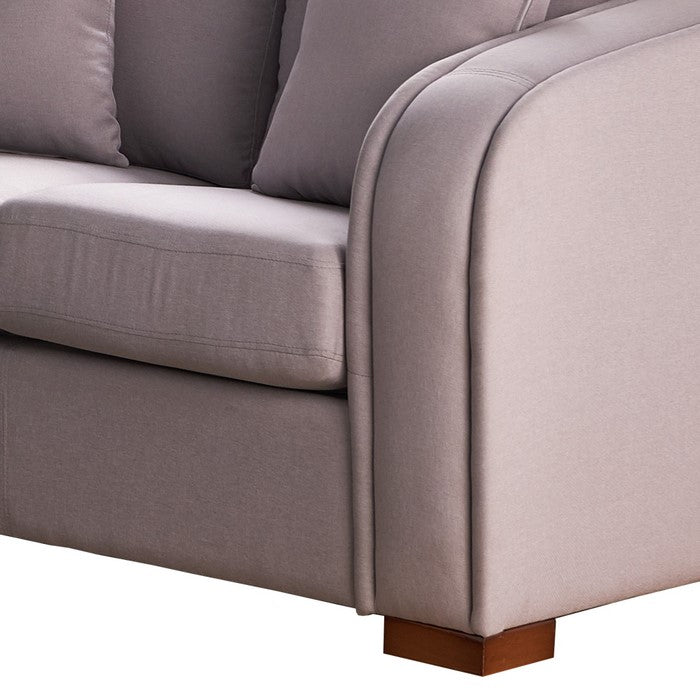 Fabric Upholstered Loveseat with Sloped Armrests and USB Docks, Light Gray