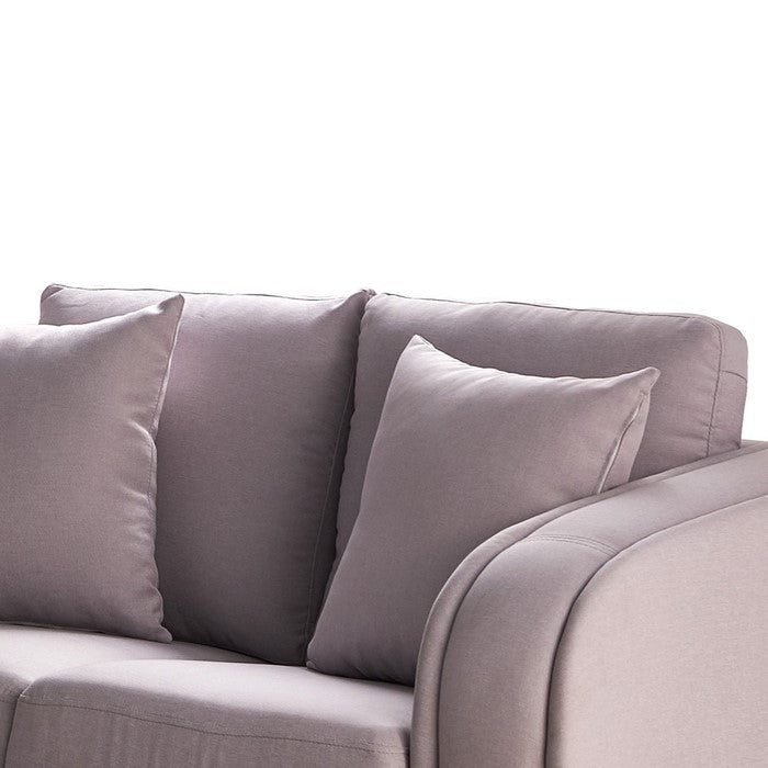 Fabric Upholstered Loveseat with Sloped Armrests and USB Docks, Light Gray
