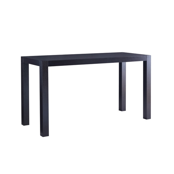 Rectangular Wooden Dining Table with Grains and Straight Legs, Dark Brown