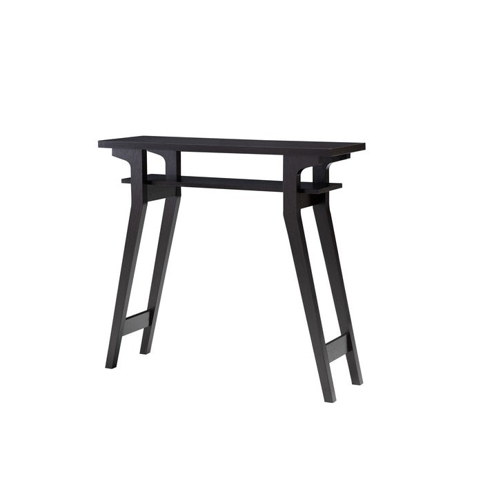 Rectangular Top Wooden Frame Console Table with 1 Open Shelf, Dark Brown