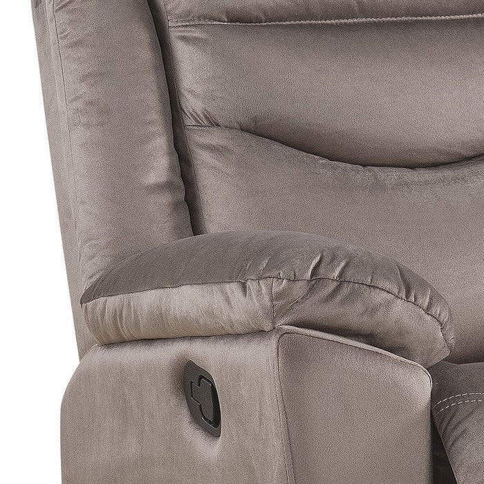 Fabric Upholstered Glider Recliner with Tufted Back Cushions, Brown