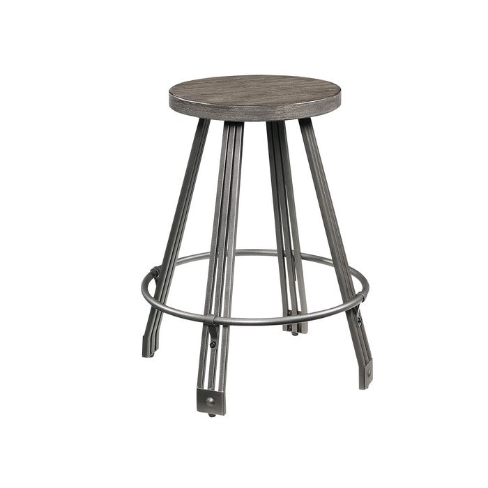 5 Piece Counter Height Set with 1 Table and 4 Stools, Gray