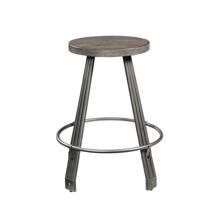 5 Piece Counter Height Set with 1 Table and 4 Stools, Gray