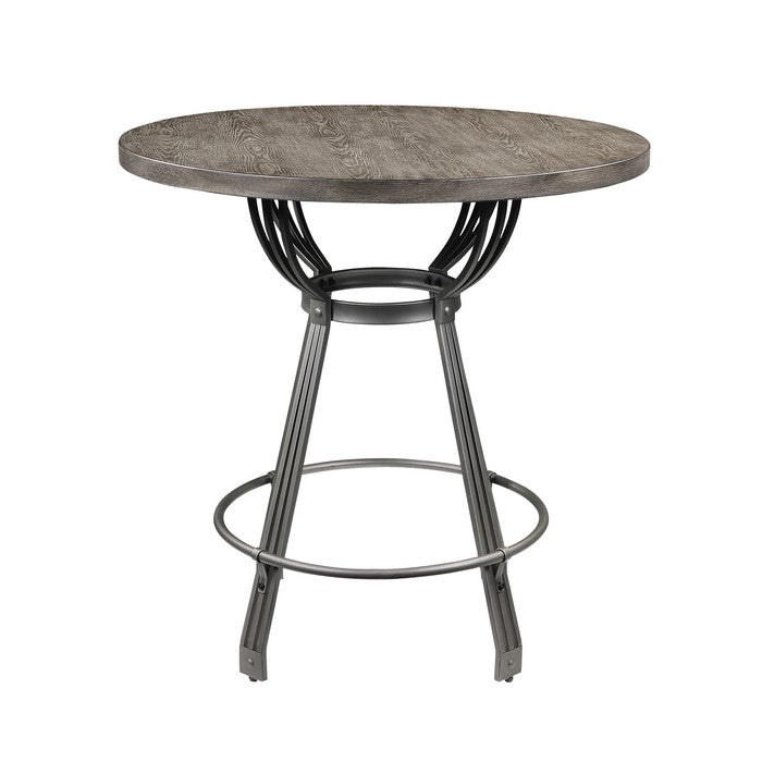 5 Piece Counter Height Set with 1 Table and 4 Stools, Gray
