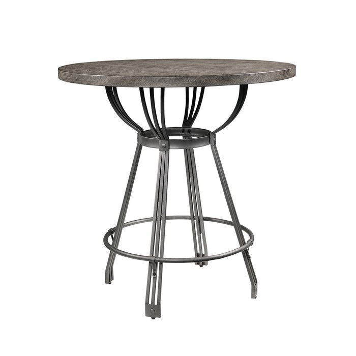 5 Piece Counter Height Set with 1 Table and 4 Stools, Gray