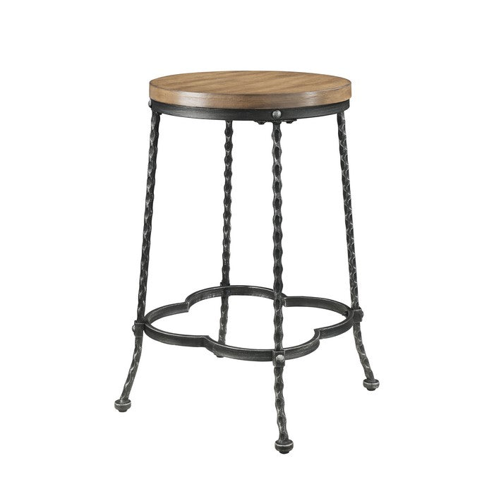 5 Piece Counter Height Set with 1 Table and 4 Stools, Brown and Black