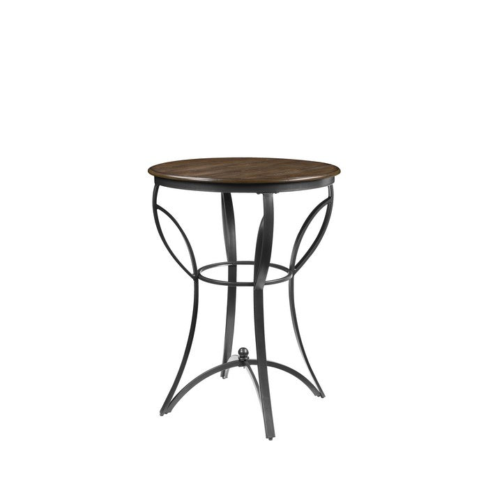 Bar Set with 1 Table and 2 Adjustable Height Stools, Bronze and Brown