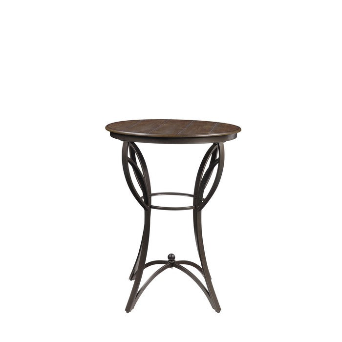 Bar Set with 1 Table and 2 Adjustable Height Stools, Bronze and Brown