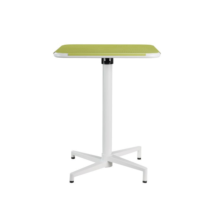 Dual Tone Metal Folding Table with 4 Star Pedestal Base, White and Yellow