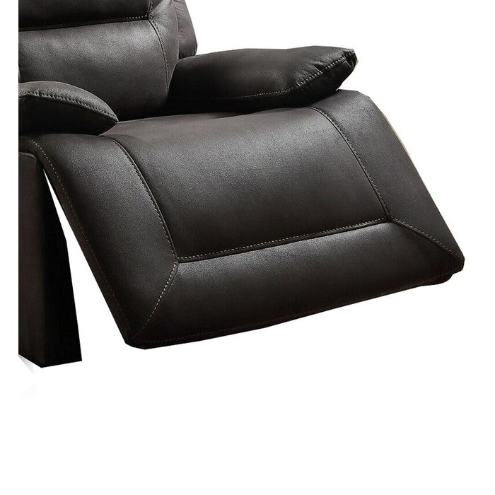 Fabric Swivel Power Motion Recliner with Contrast Stitching, Black