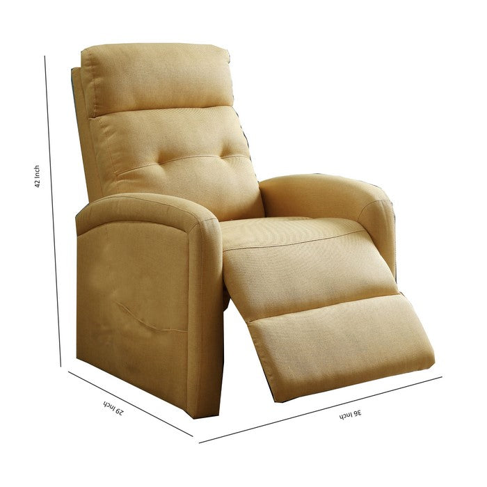 Fabric Upholstered Power Lift Recliner with Side Pocket, Yellow
