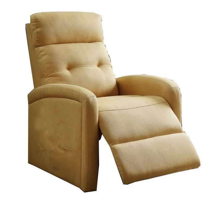 Fabric Upholstered Power Lift Recliner with Side Pocket, Yellow