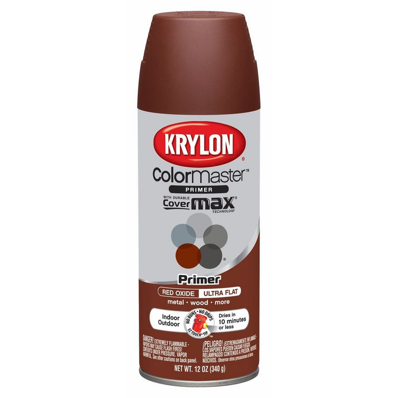 Krylon K05131702 ColorMaster Red Oxide Indoor/Outdoor Primer - 12 oz. Aerosol