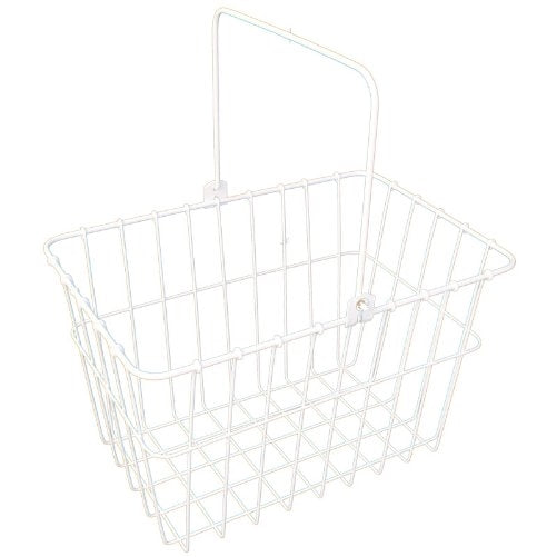 Wald Standard Bicycle Lift Off Basket, #133 White 14.5" x 9.5" x 9"