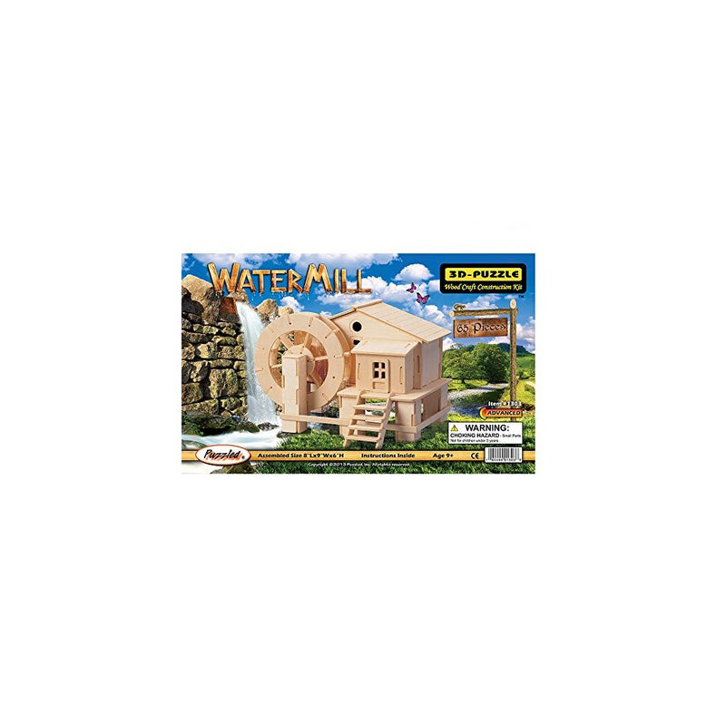 Puzzled Water Mill 3D Jigsaw Woodcraft Kit Wooden Puzzle