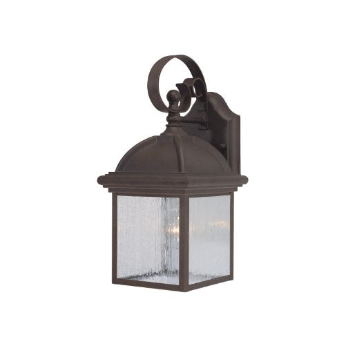Westinghouse Lighting 6939500 One-Light Exterior Wall Lantern, Textured Rust Patina Finish on Cast Aluminum with Clear Seeded Glass Panels