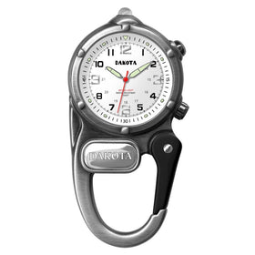 Dakota Clip Watch With LED Flashlight, Mini Clip Microlight Watch by, Antique Silver