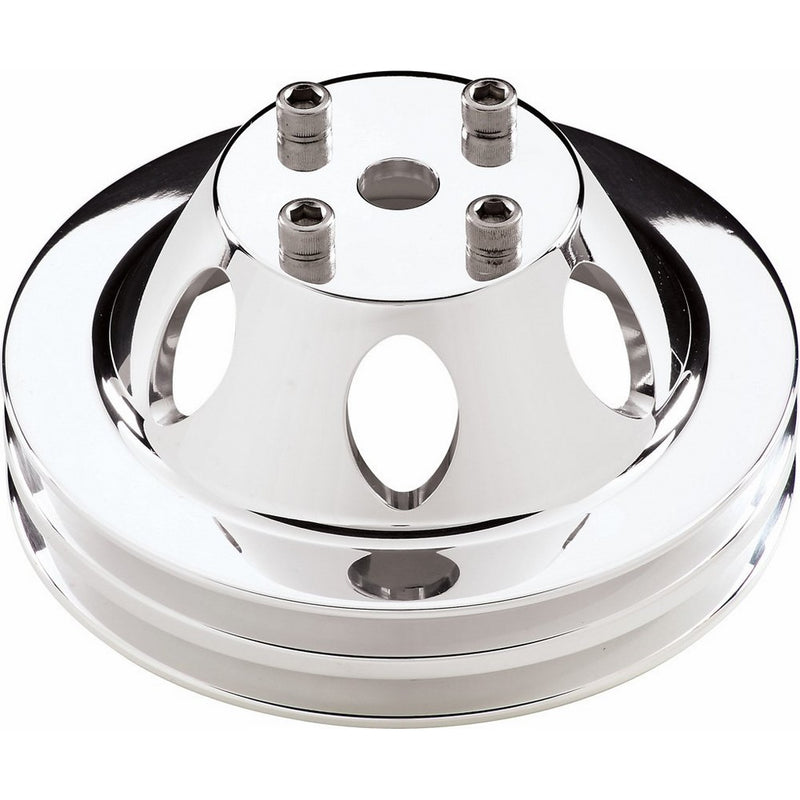 Billet Specialties 78120 Polished 2 Groove Water Pump Pulley for Small/Big Block Chevy