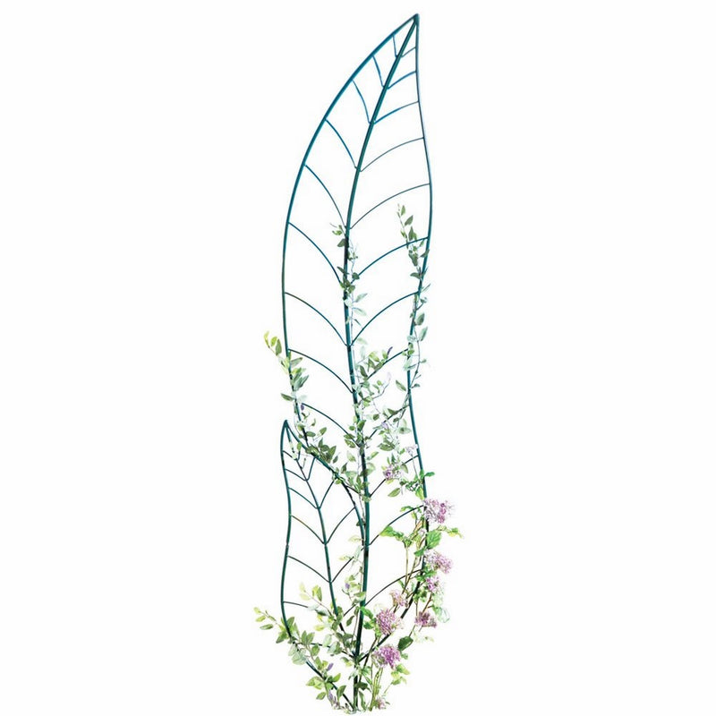 Leaf Trellis Garden Decor Yard Stake, Green