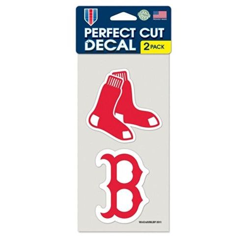 MLB Boston Red Sox Perfect Cut Decal (Set of 2), 4" x 4"