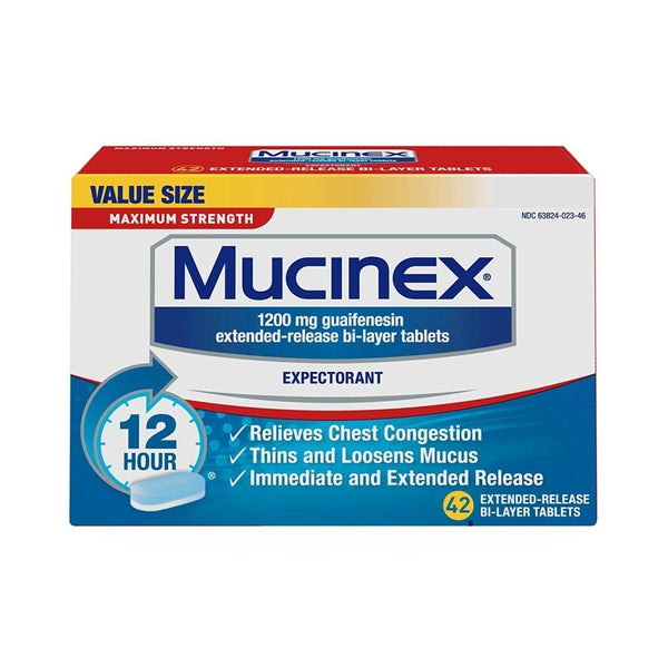 Mucinex 12 Hr Max Strength Chest Congestion Expectorant Tablets, 42ct